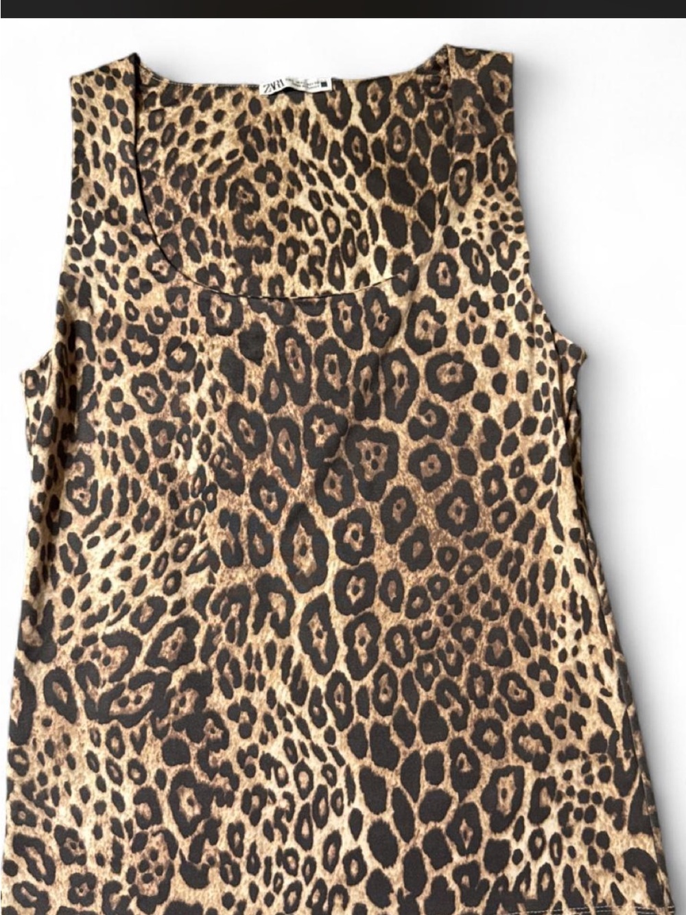 Zara Leopard Print Sleeveless Top - Brown/Black